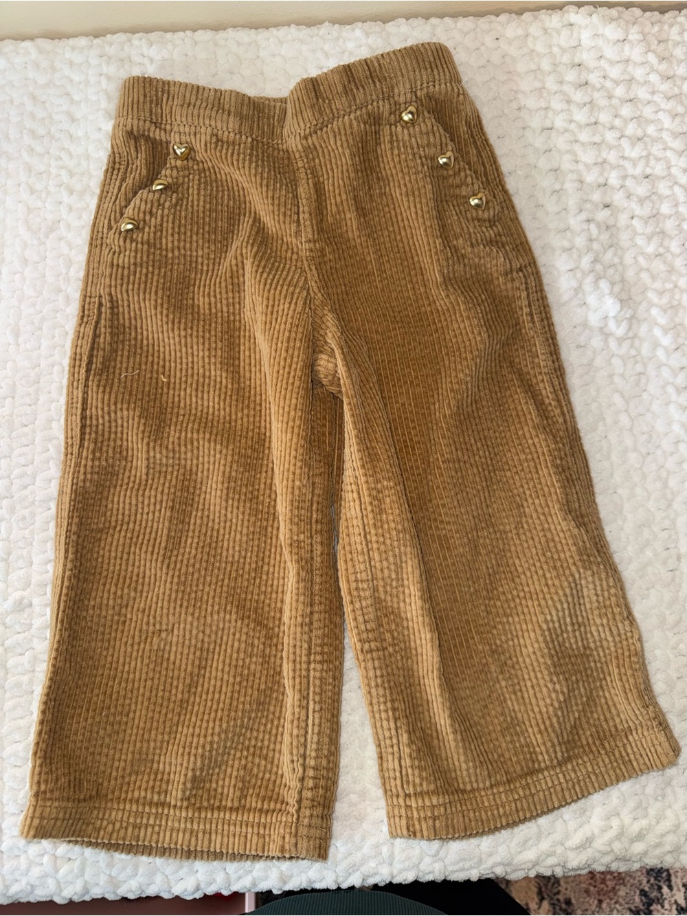 Kids Corduroy Wide-Leg Pants in Camel